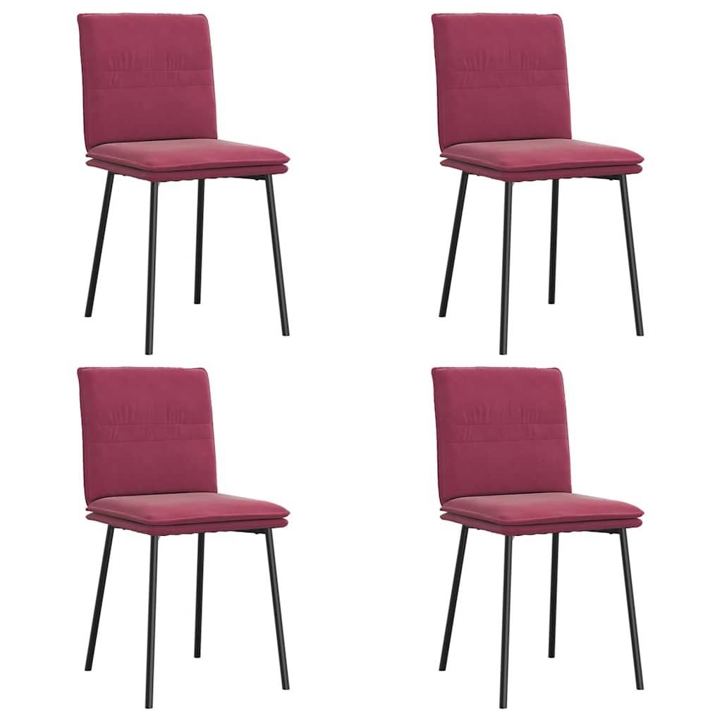 Eetkamerstoelen 4 st fluweel wijnrood is nu te koop bij PeponiXL, paradijselijk wonen!