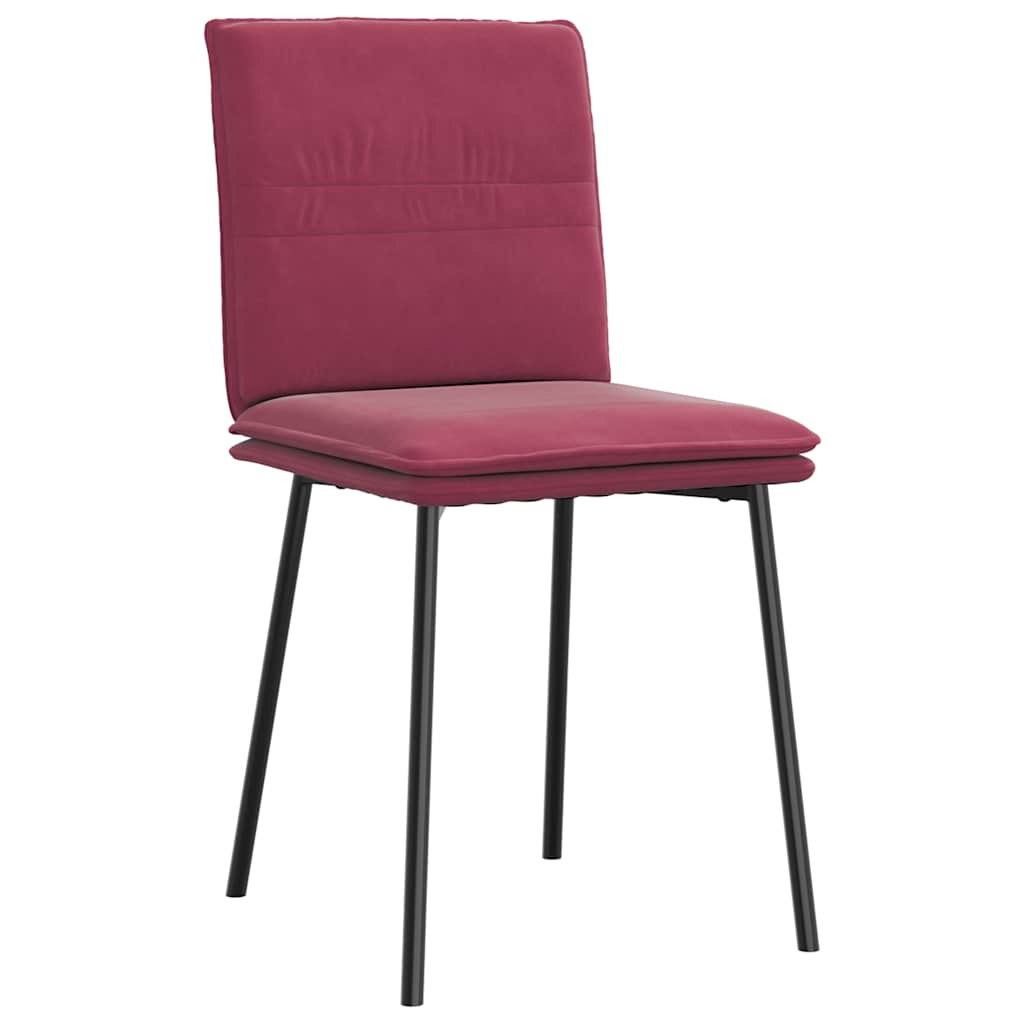 Eetkamerstoelen 4 st fluweel wijnrood is nu te koop bij PeponiXL, paradijselijk wonen!