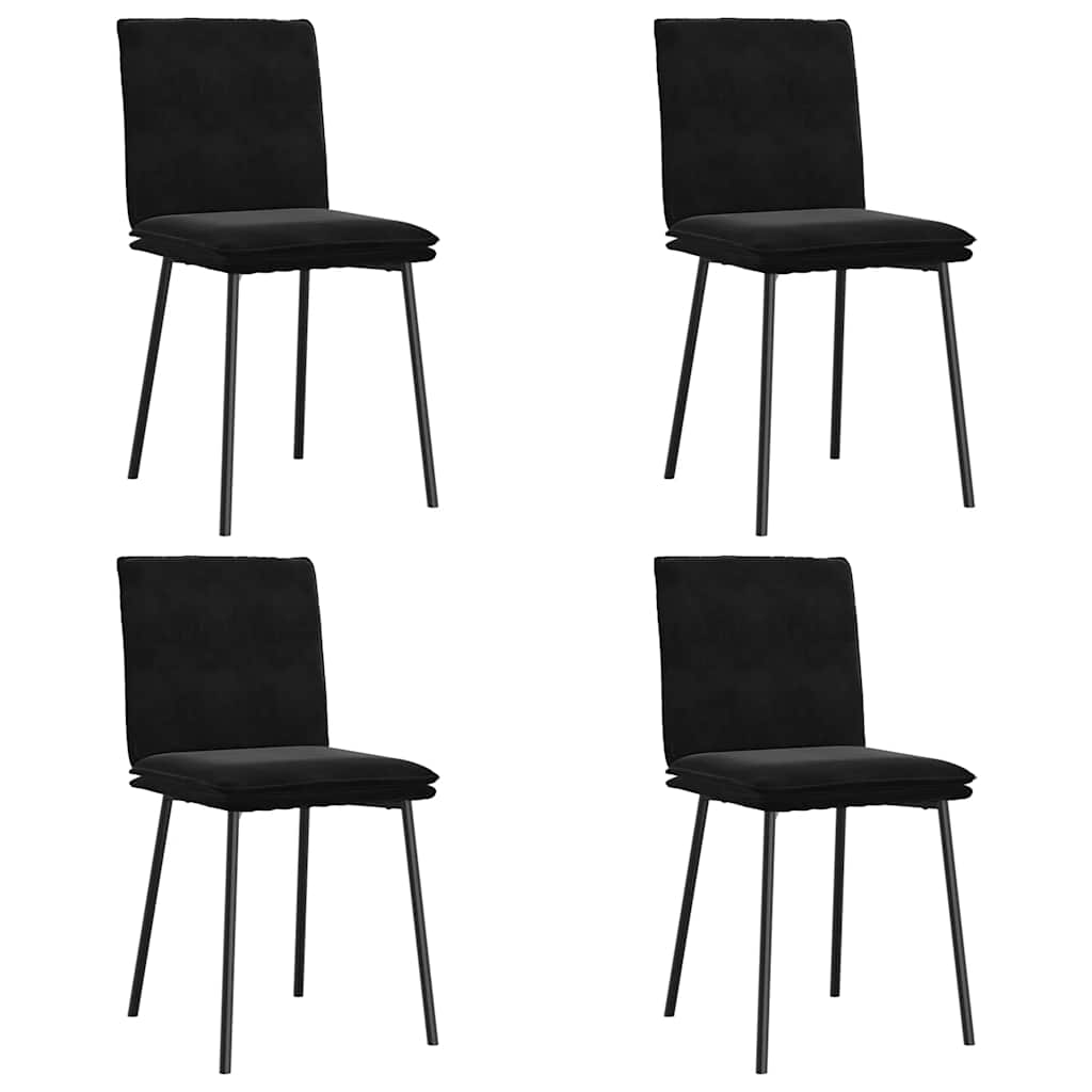 Eetkamerstoelen 4 st fluweel zwart is nu te koop bij PeponiXL, paradijselijk wonen!