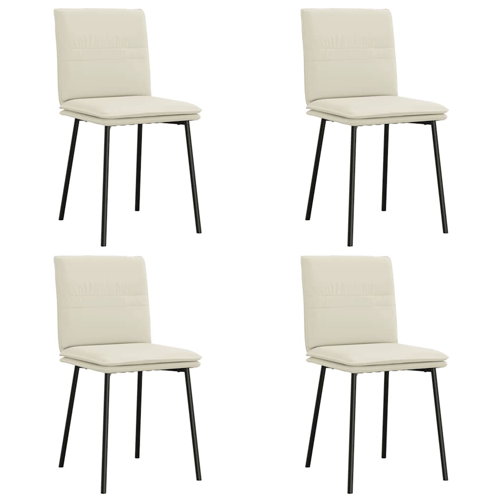 Eetkamerstoelen 4 st fluweel crèmekleurig is nu te koop bij PeponiXL, paradijselijk wonen!