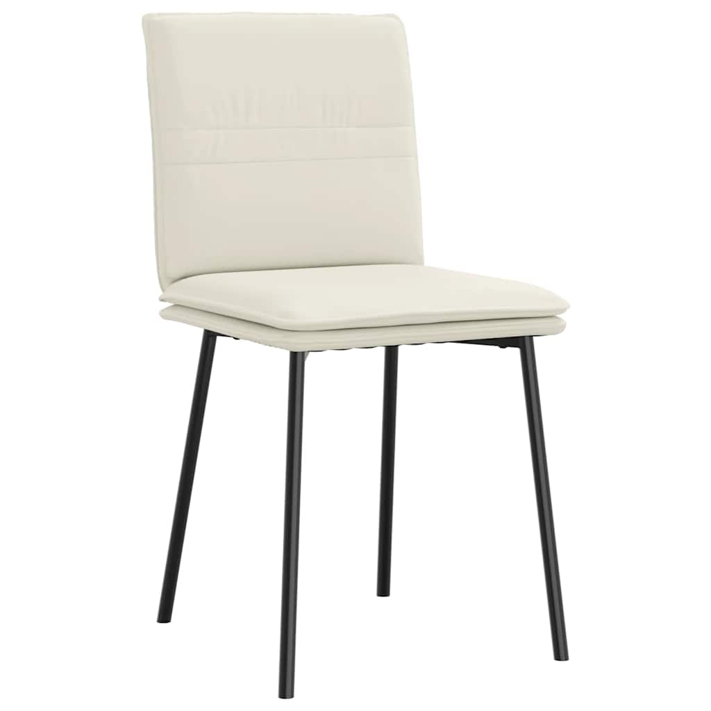 Eetkamerstoelen 4 st fluweel crèmekleurig is nu te koop bij PeponiXL, paradijselijk wonen!