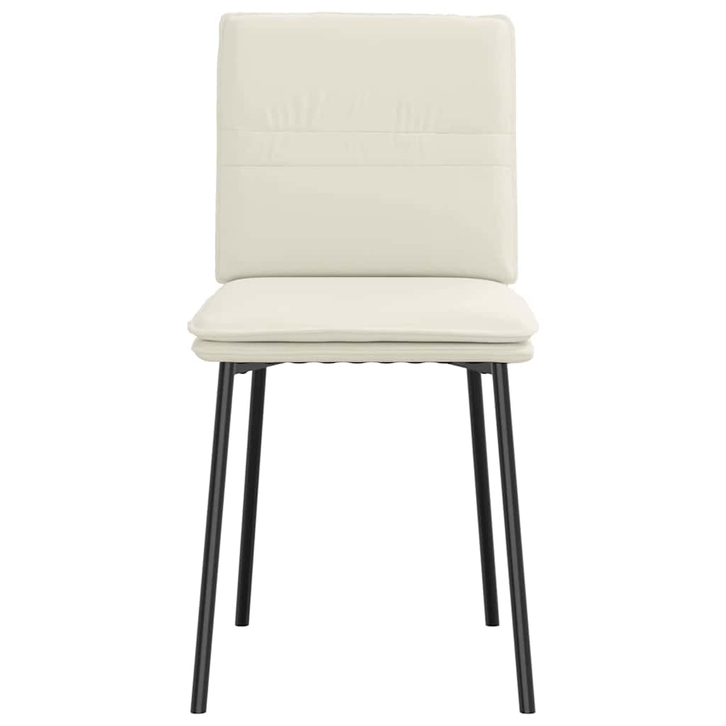 Eetkamerstoelen 4 st fluweel crèmekleurig is nu te koop bij PeponiXL, paradijselijk wonen!