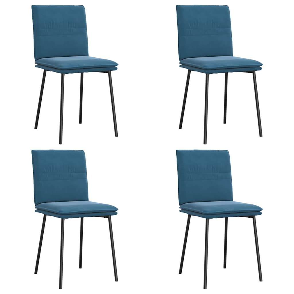 Eetkamerstoelen 4 st fluweel blauw is nu te koop bij PeponiXL, paradijselijk wonen!