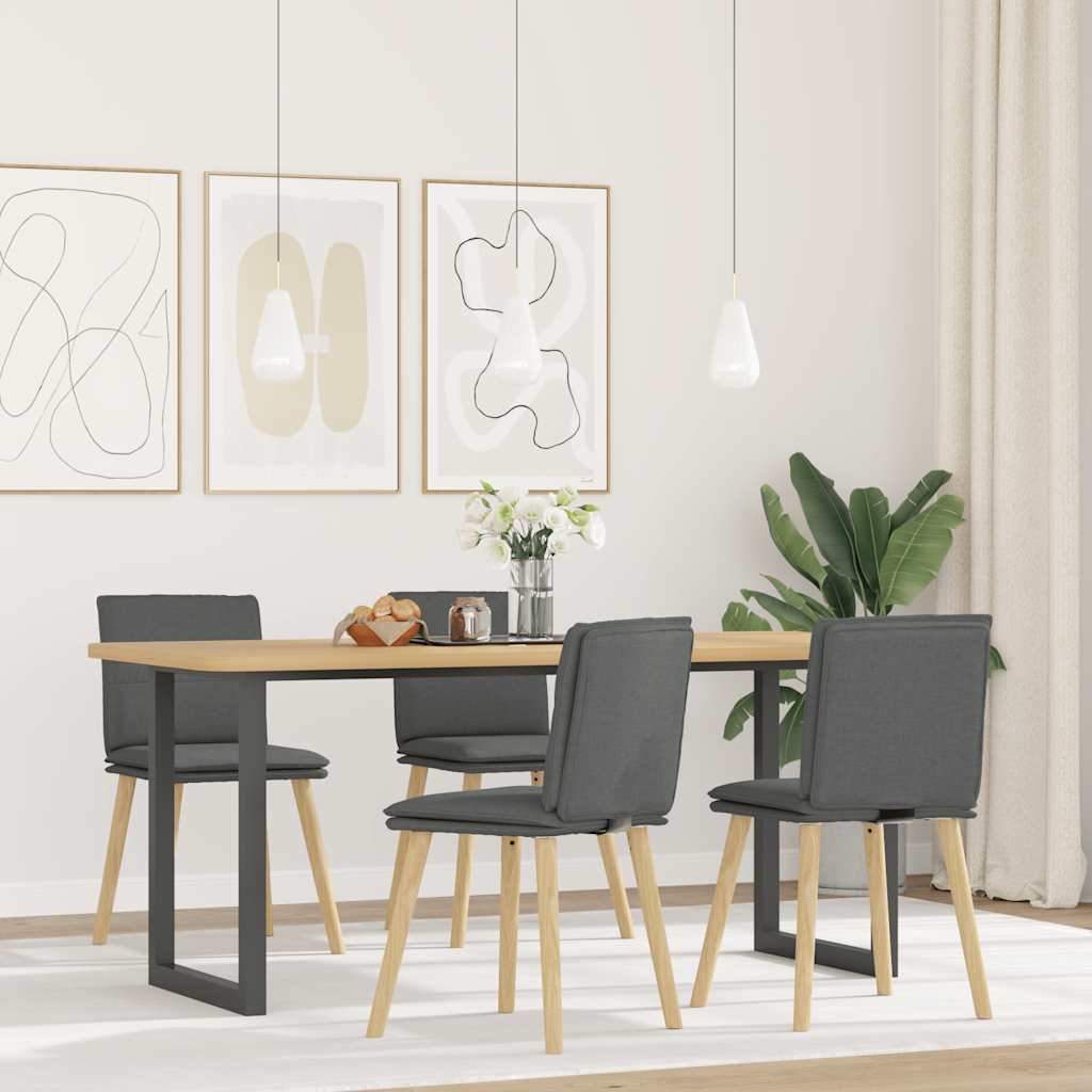 Eetkamerstoelen 4 st stof donkergrijs is nu te koop bij PeponiXL, paradijselijk wonen!