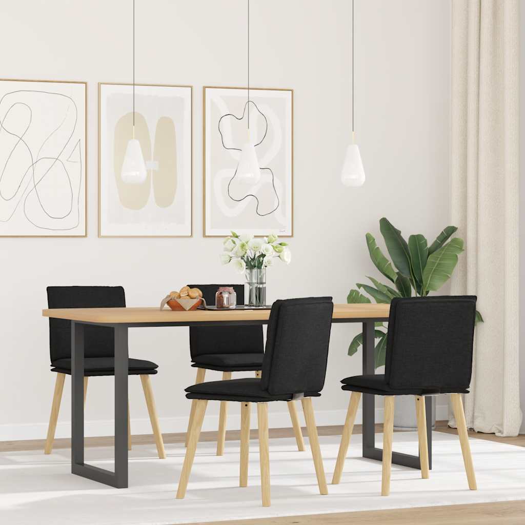 Eetkamerstoelen 4 st stof zwart is nu te koop bij PeponiXL, paradijselijk wonen!