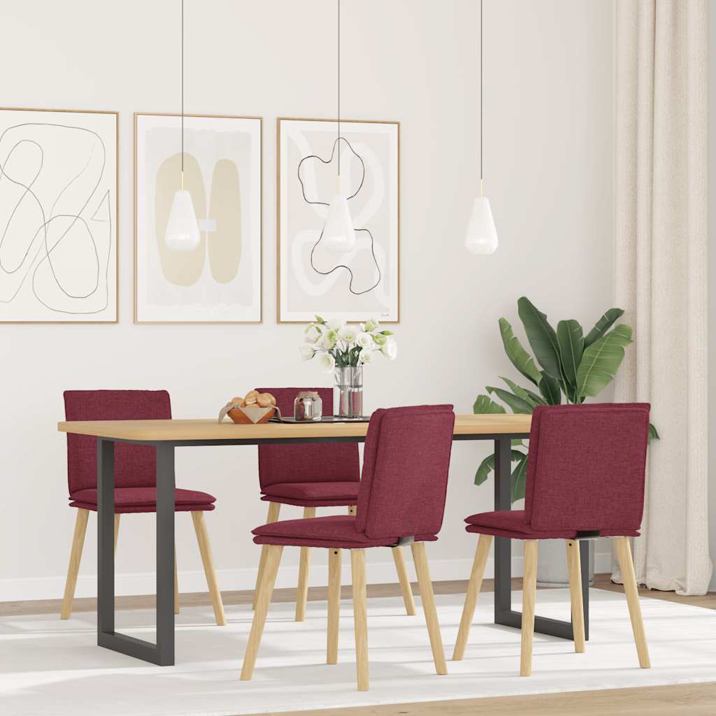 Eetkamerstoelen 4 st stof wijnrood is nu te koop bij PeponiXL, paradijselijk wonen!