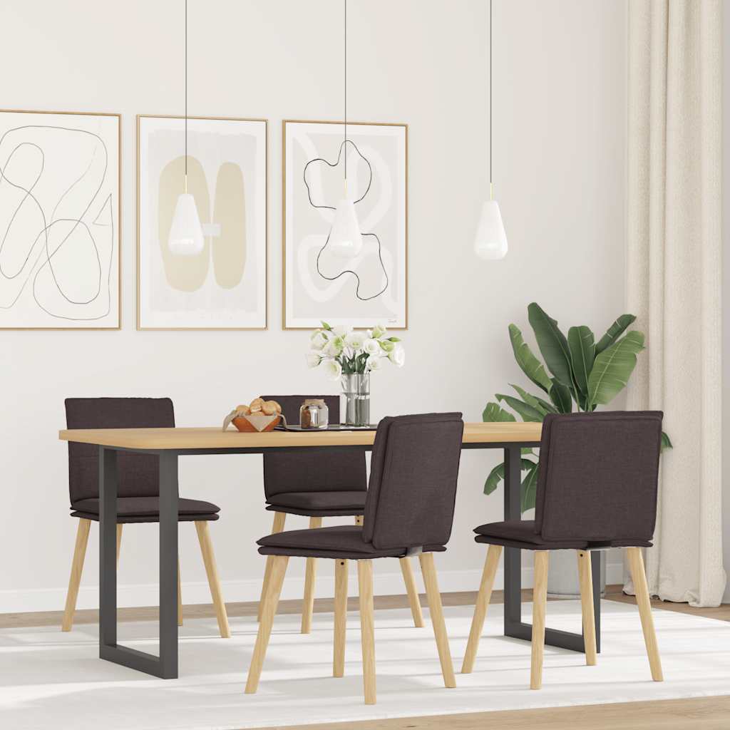 Eetkamerstoelen 4 st stof donkerbruin is nu te koop bij PeponiXL, paradijselijk wonen!