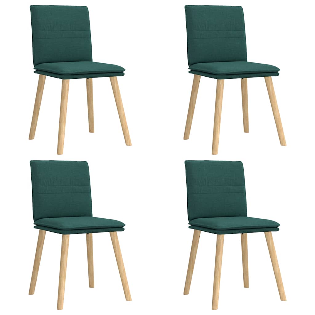 Eetkamerstoelen 4 st stof donkergroen is nu te koop bij PeponiXL, paradijselijk wonen!