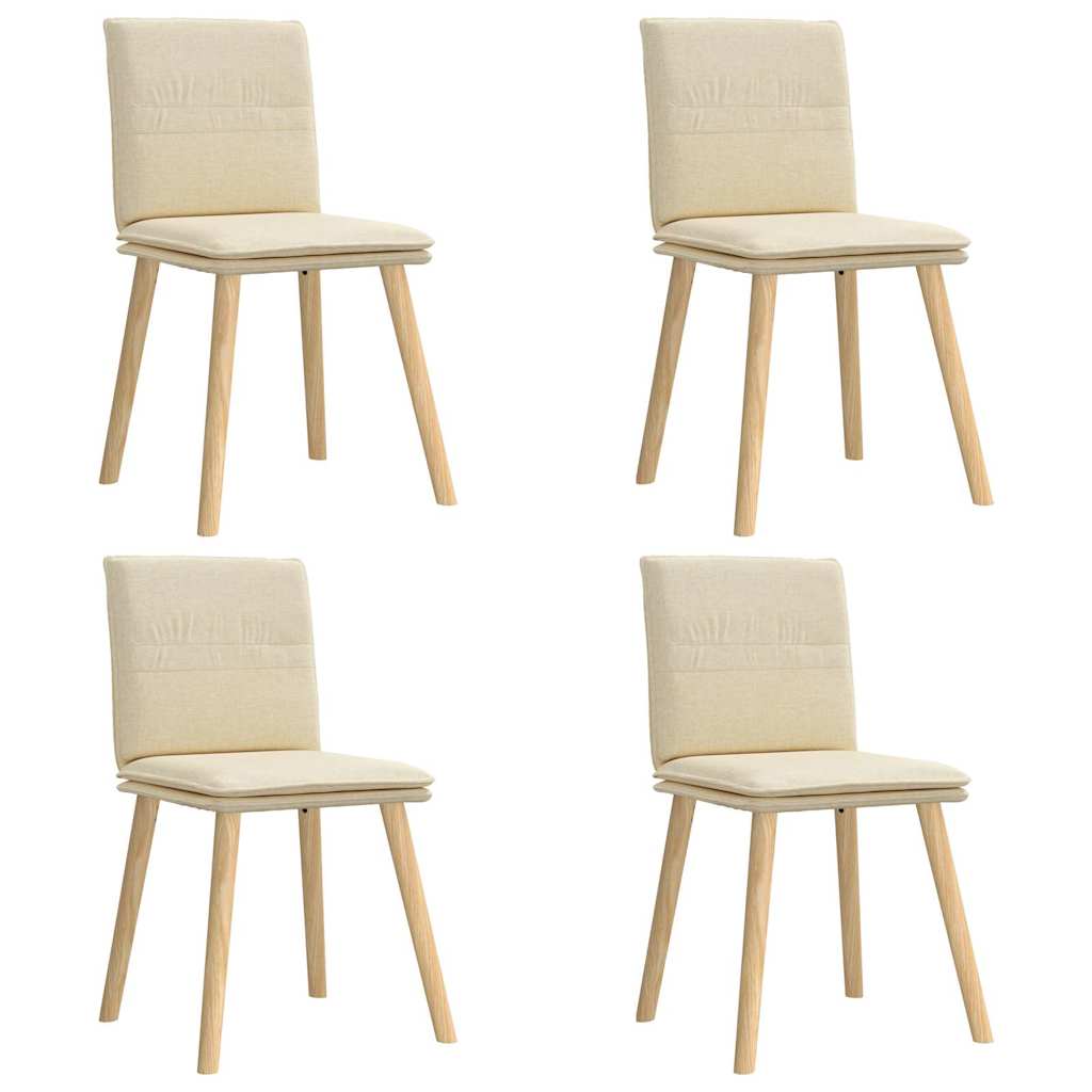 Eetkamerstoelen 4 st stof crèmekleurig is nu te koop bij PeponiXL, paradijselijk wonen!