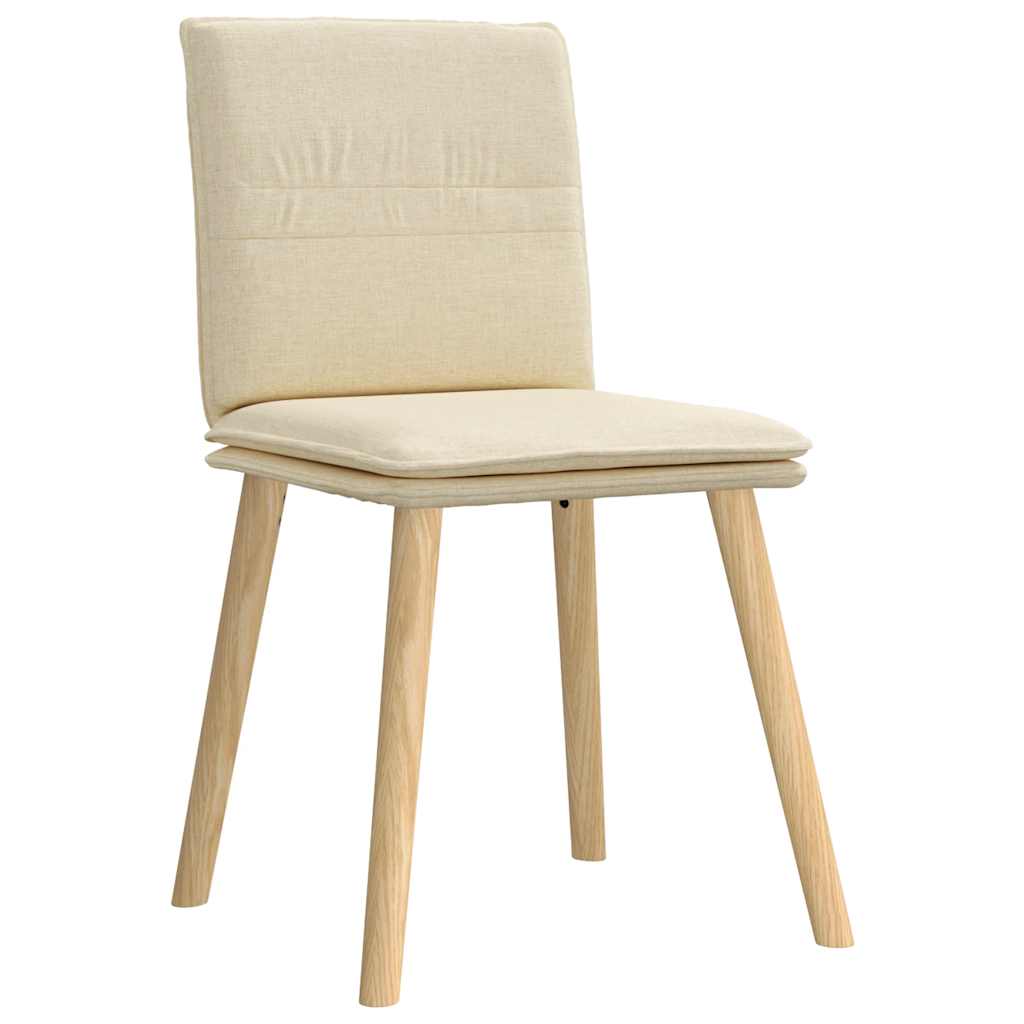 Eetkamerstoelen 4 st stof crèmekleurig is nu te koop bij PeponiXL, paradijselijk wonen!