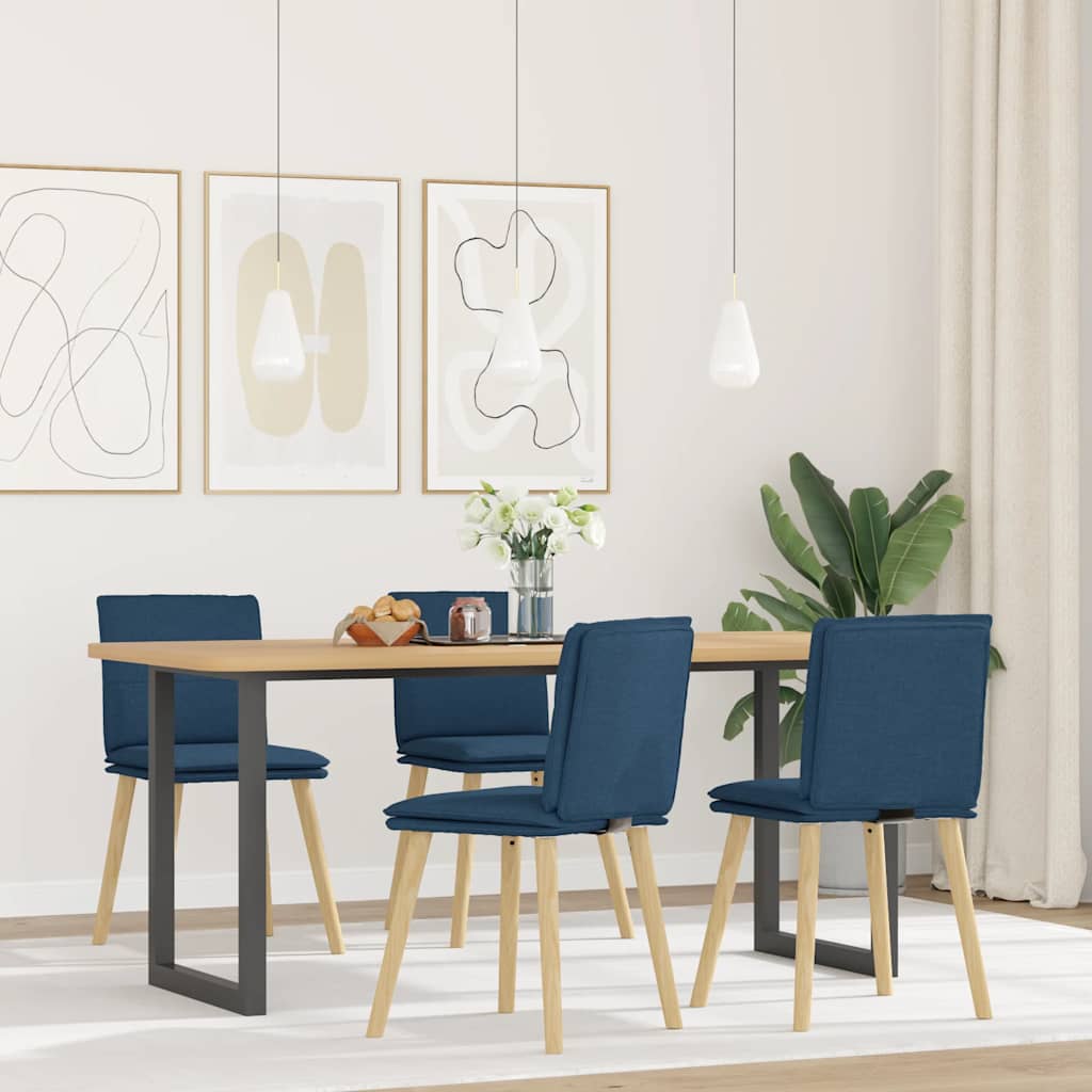 Eetkamerstoelen 4 st stof blauw is nu te koop bij PeponiXL, paradijselijk wonen!