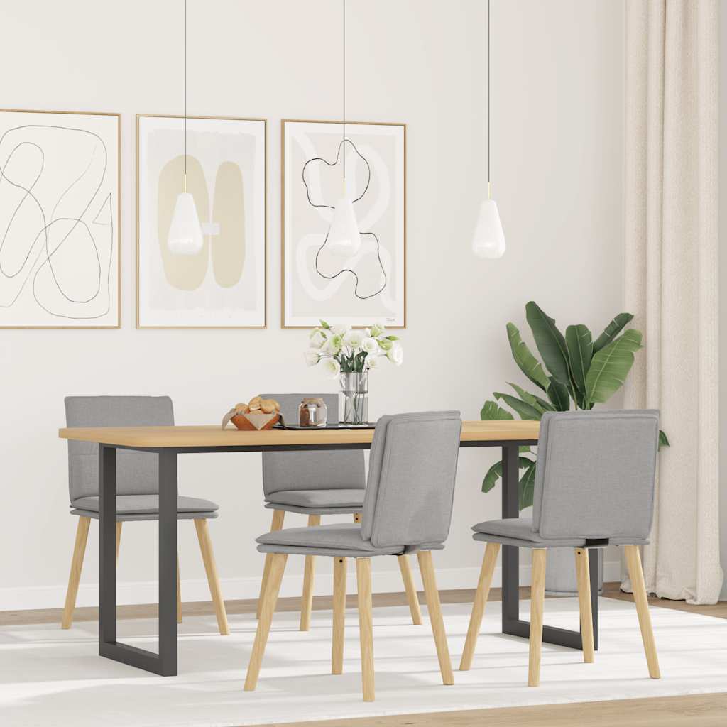 Eetkamerstoelen 4 st stof wolk grijs is nu te koop bij PeponiXL, paradijselijk wonen!