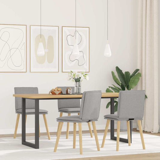 Eetkamerstoelen 4 st stof wolk grijs is nu te koop bij PeponiXL, paradijselijk wonen!