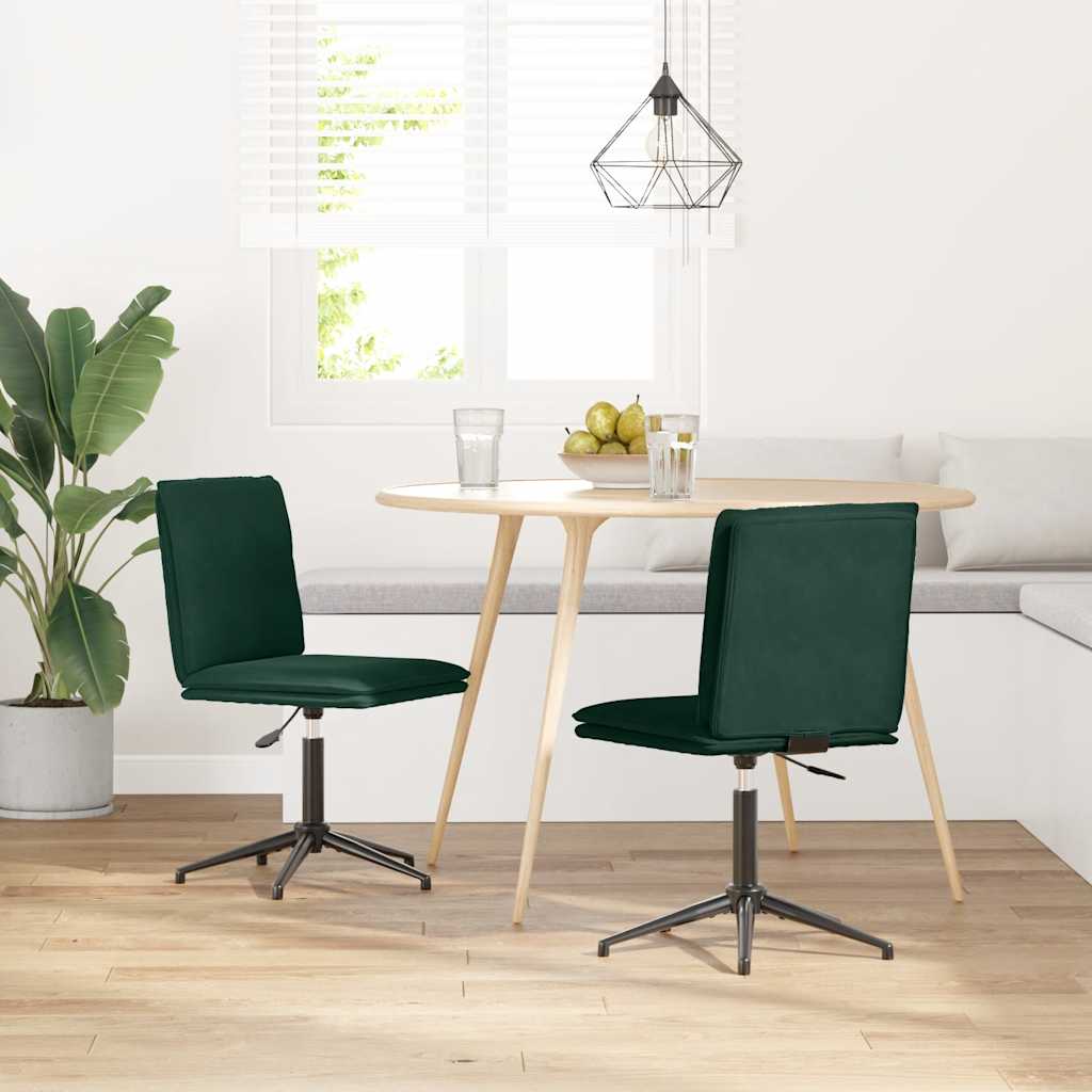 Eetkamerstoelen 2 st fluweel donkergroen is nu te koop bij PeponiXL, paradijselijk wonen!