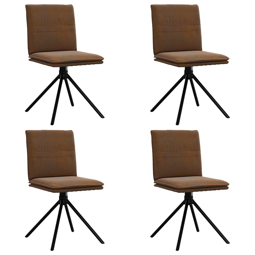 Eetkamerstoelen 4 st kunstsuède bruin is nu te koop bij PeponiXL, paradijselijk wonen!