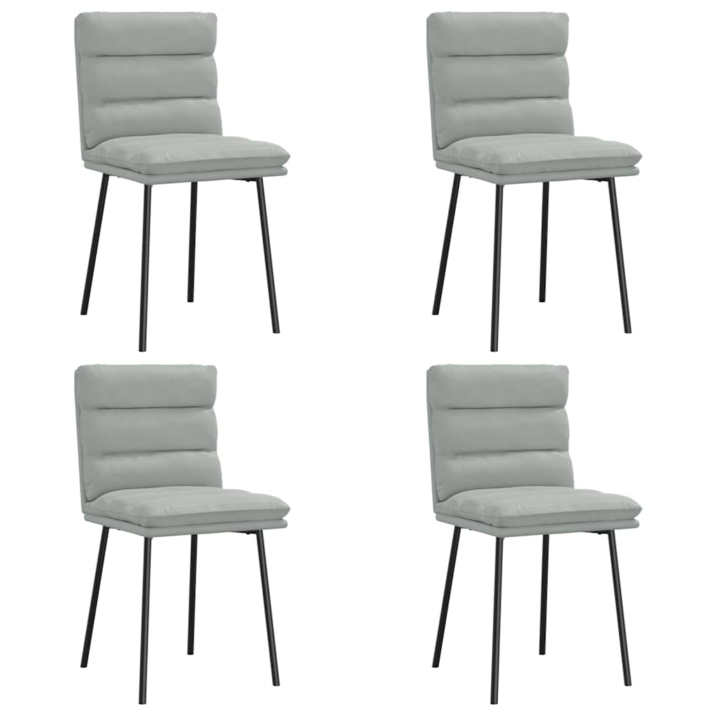 Eetkamerstoelen 4 st fluweel lichtgrijs is nu te koop bij PeponiXL, paradijselijk wonen!