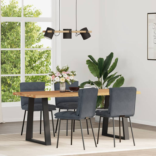 Eetkamerstoelen 4 st fluweel donkergrijs is nu te koop bij PeponiXL, paradijselijk wonen!