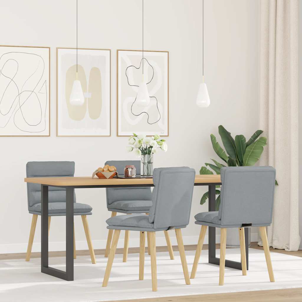 Eetkamerstoelen 4 st stof lichtgrijs is nu te koop bij PeponiXL, paradijselijk wonen!