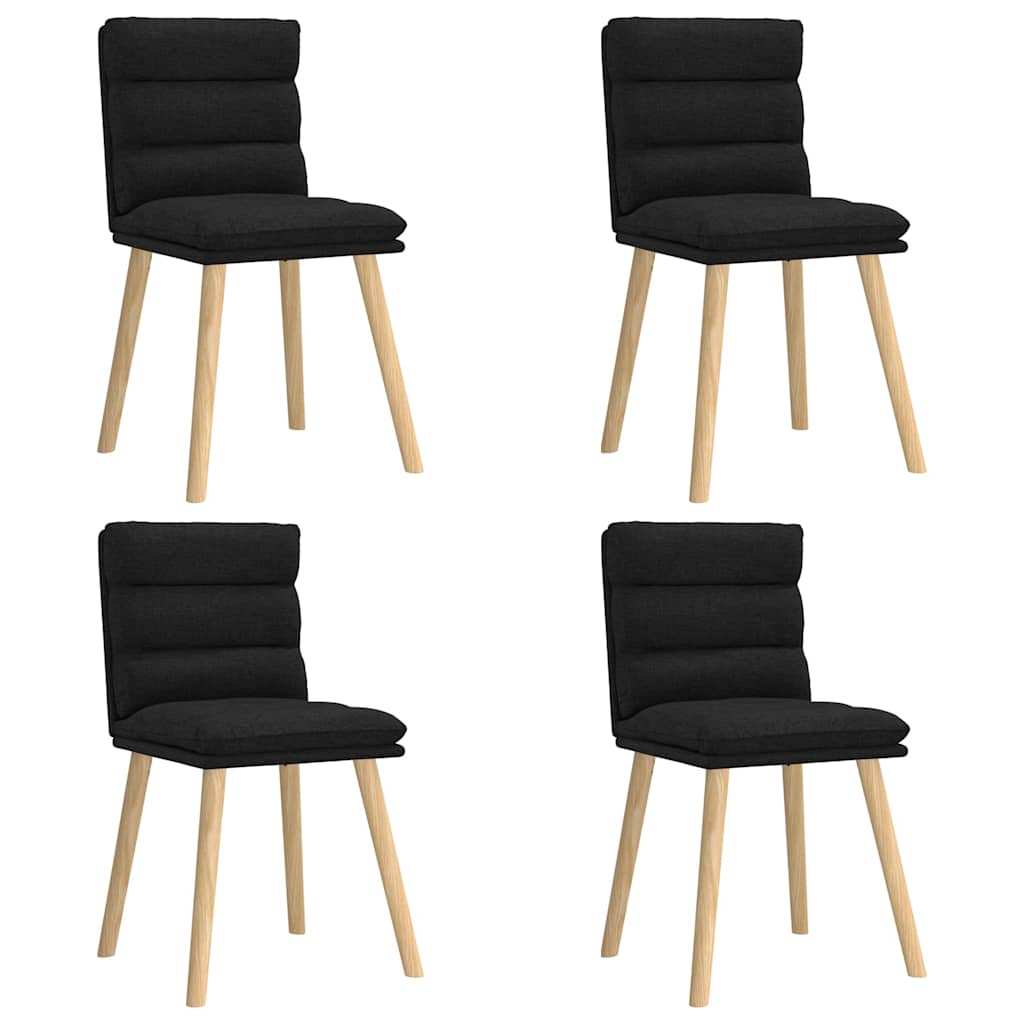 Eetkamerstoelen 4 st stof zwart is nu te koop bij PeponiXL, paradijselijk wonen!