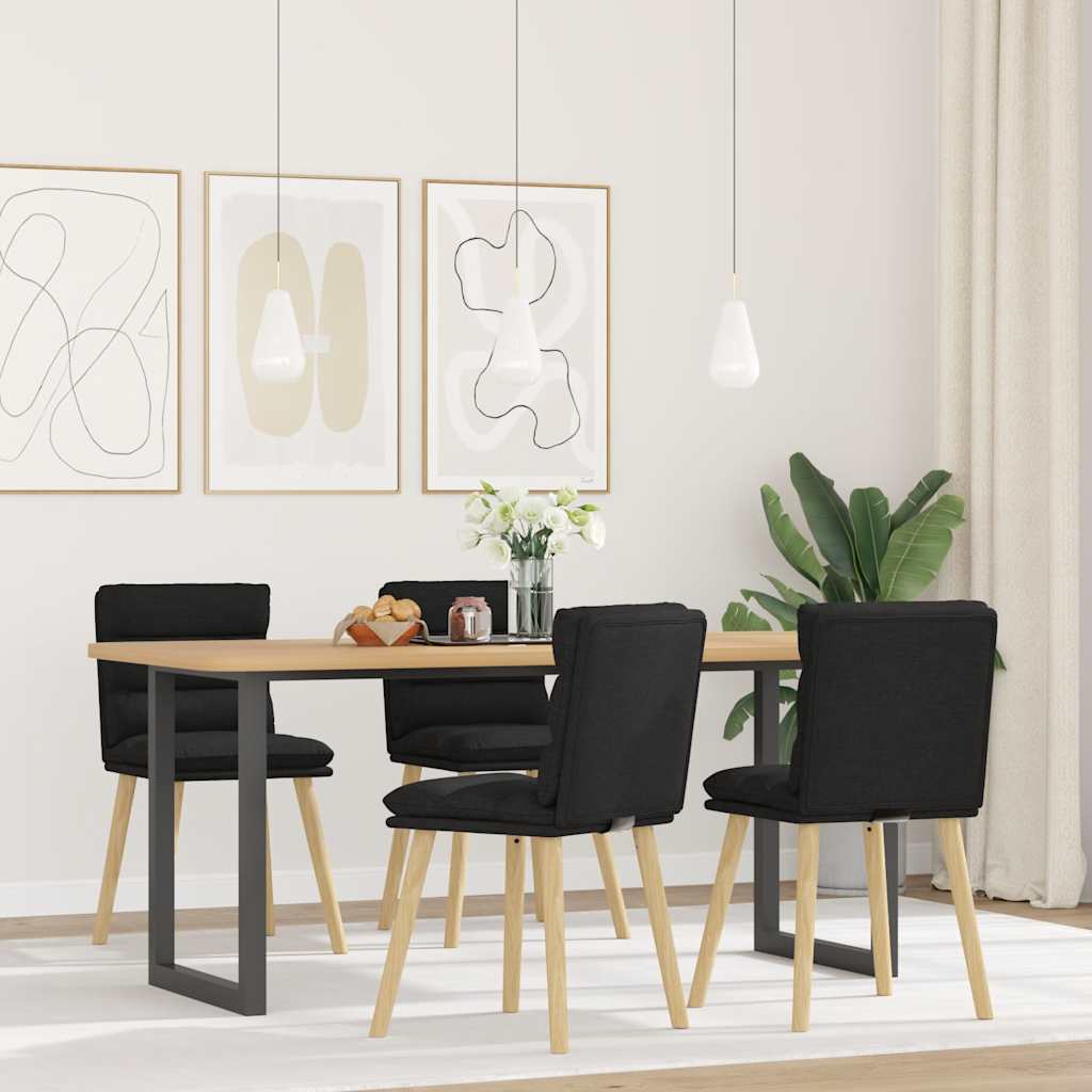 Eetkamerstoelen 4 st stof zwart is nu te koop bij PeponiXL, paradijselijk wonen!