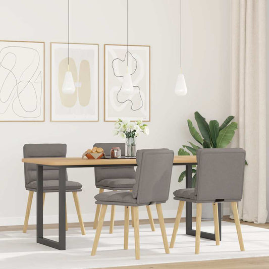 Eetkamerstoelen 4 st draaibaar stof taupe is nu te koop bij PeponiXL, paradijselijk wonen!