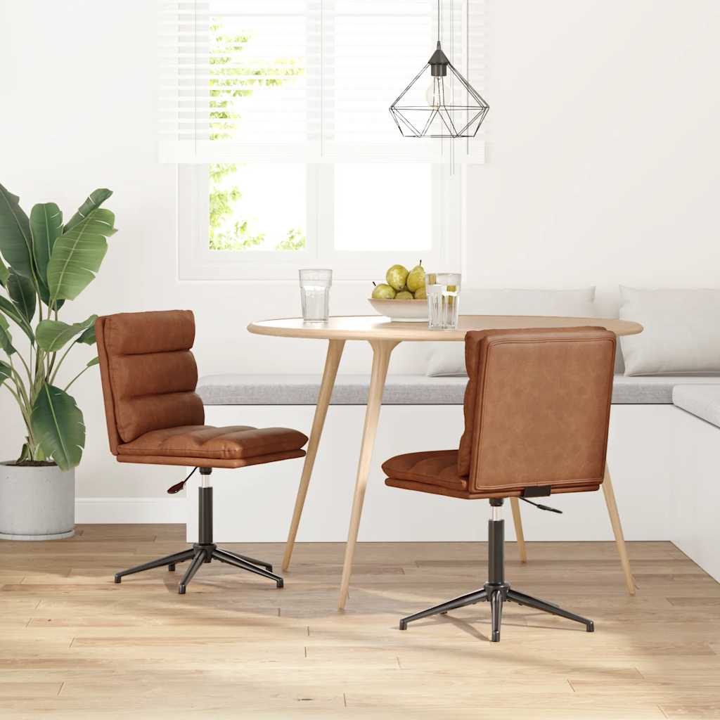 Eetkamerstoelen 2 st kunstleer bruin is nu te koop bij PeponiXL, paradijselijk wonen!