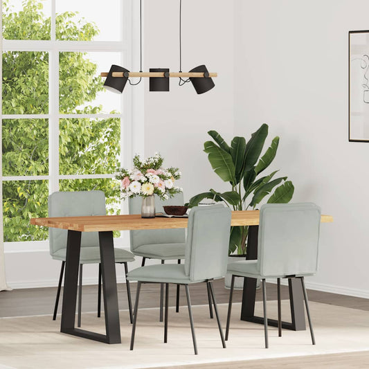 Eetkamerstoelen 4 st fluweel lichtgrijs is nu te koop bij PeponiXL, paradijselijk wonen!