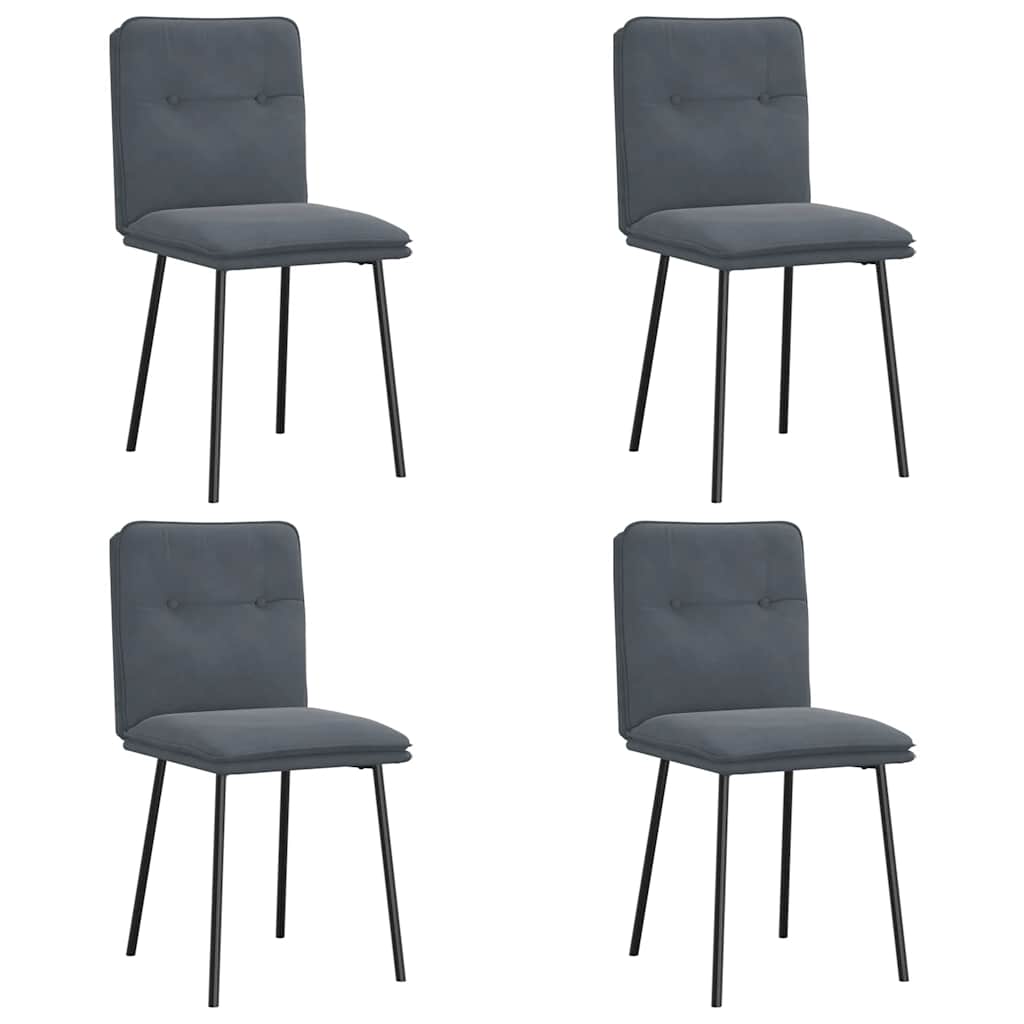 Eetkamerstoelen 4 st fluweel donkergrijs is nu te koop bij PeponiXL, paradijselijk wonen!