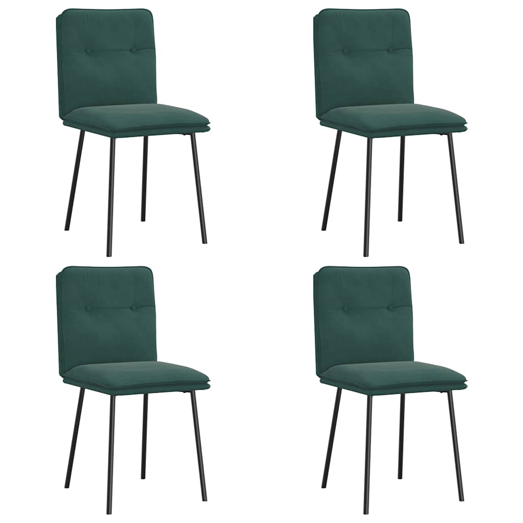 Eetkamerstoelen 4 st fluweel donkergroen is nu te koop bij PeponiXL, paradijselijk wonen!