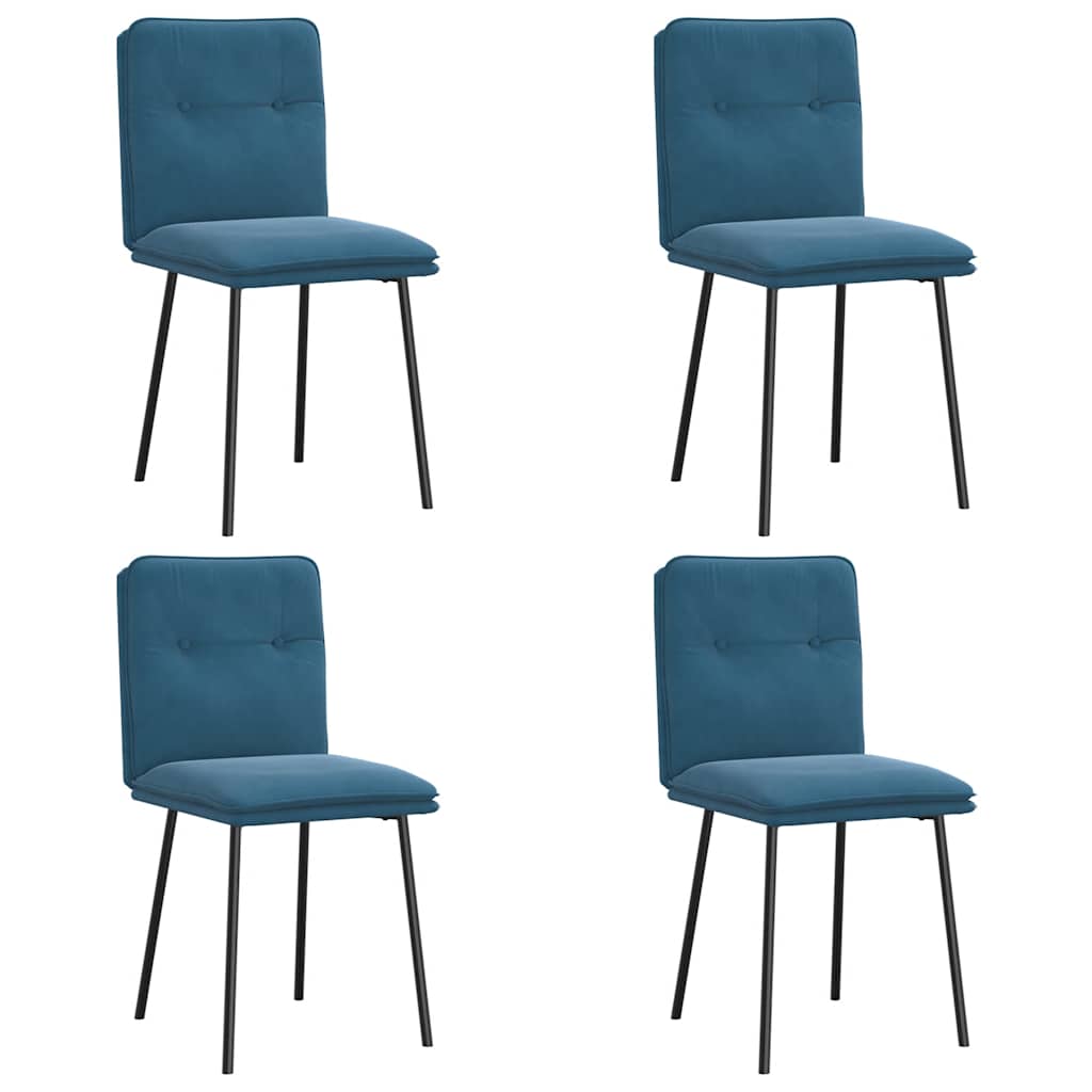 Eetkamerstoelen 4 st fluweel blauw is nu te koop bij PeponiXL, paradijselijk wonen!