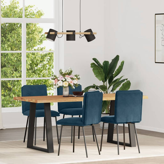 Eetkamerstoelen 4 st fluweel blauw is nu te koop bij PeponiXL, paradijselijk wonen!