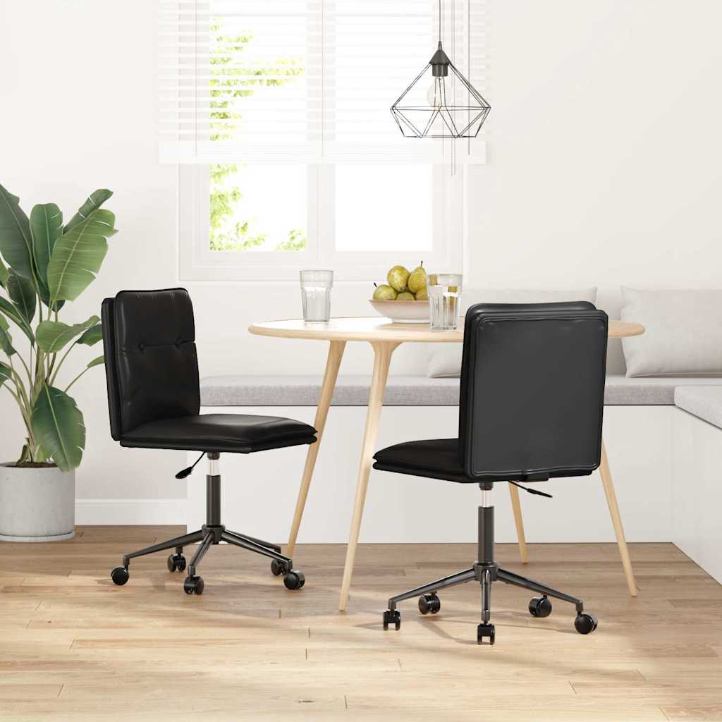 Eetkamerstoelen 2 st kunstleer zwart is nu te koop bij PeponiXL, paradijselijk wonen!