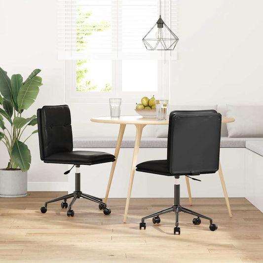Eetkamerstoelen 2 st kunstleer zwart is nu te koop bij PeponiXL, paradijselijk wonen!