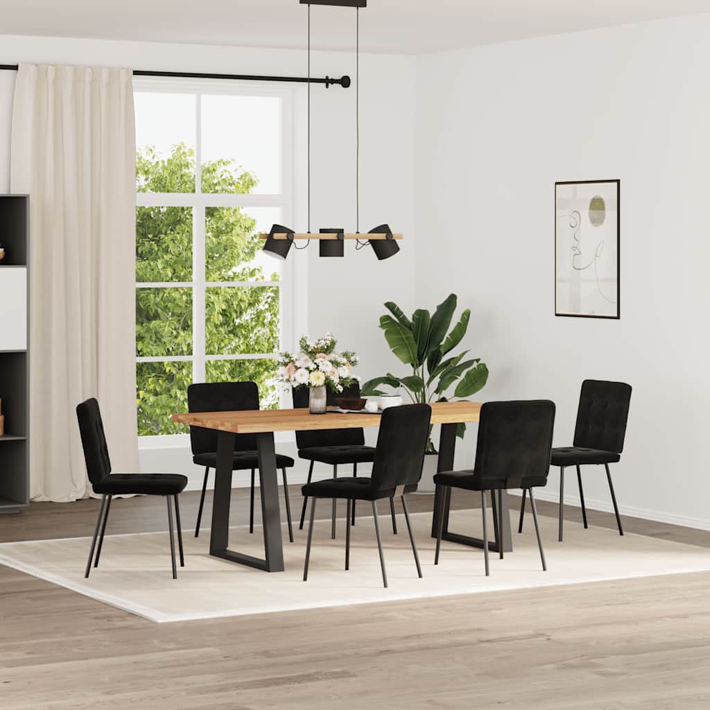 Eetkamerstoelen 6 st fluweel zwart is nu te koop bij PeponiXL, paradijselijk wonen!