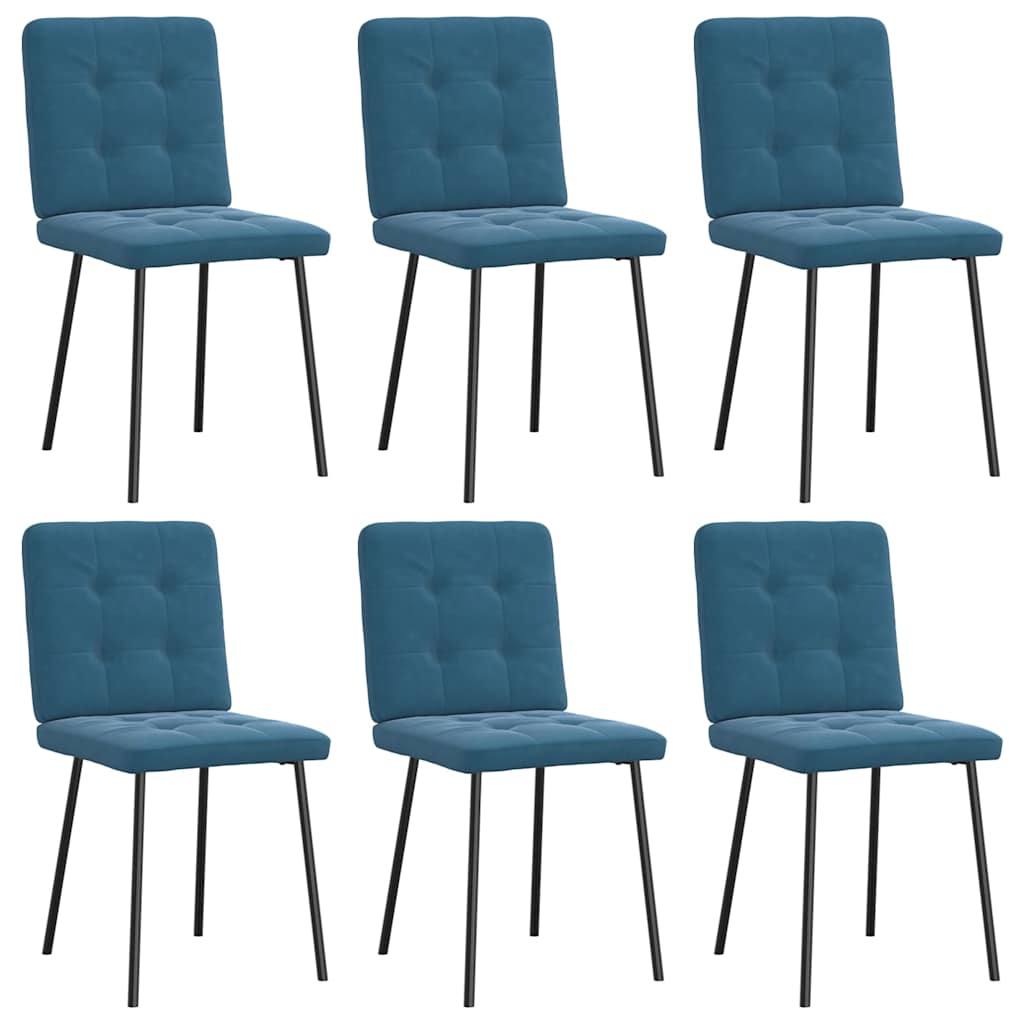 Eetkamerstoelen 6 st fluweel blauw is nu te koop bij PeponiXL, paradijselijk wonen!