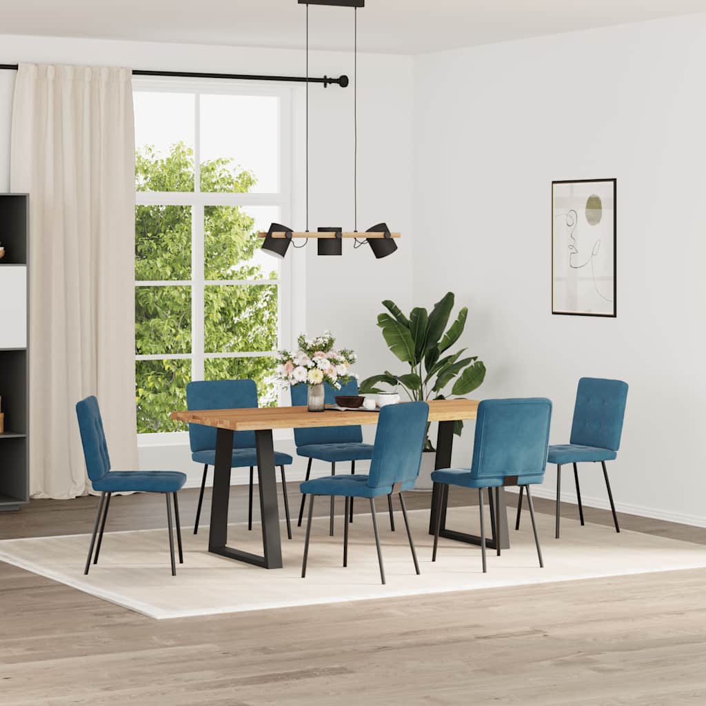 Eetkamerstoelen 6 st fluweel blauw is nu te koop bij PeponiXL, paradijselijk wonen!