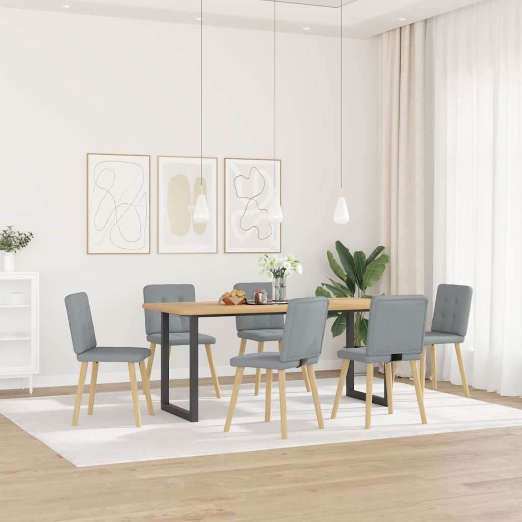 Eetkamerstoelen 6 st stof lichtgrijs is nu te koop bij PeponiXL, paradijselijk wonen!