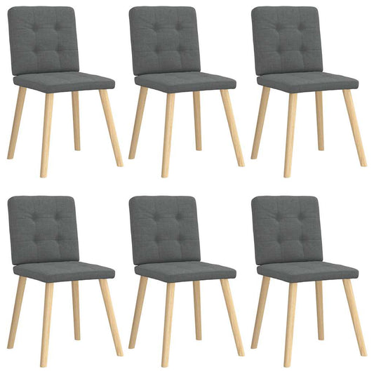 Eetkamerstoelen 6 st stof donkergrijs is nu te koop bij PeponiXL, paradijselijk wonen!
