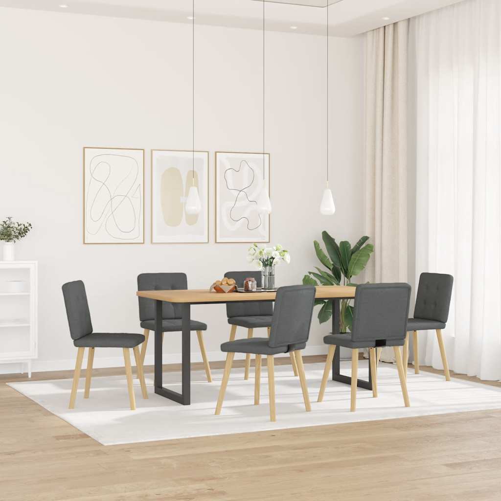 Eetkamerstoelen 6 st stof donkergrijs is nu te koop bij PeponiXL, paradijselijk wonen!
