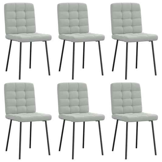 Eetkamerstoelen 6 st fluweel lichtgrijs is nu te koop bij PeponiXL, paradijselijk wonen!