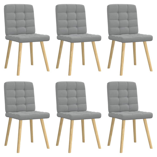 Eetkamerstoelen 6 st stof lichtgrijs is nu te koop bij PeponiXL, paradijselijk wonen!