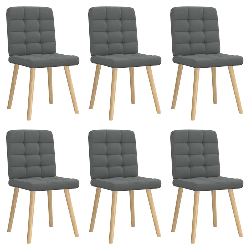 Eetkamerstoelen 6 st stof donkergrijs is nu te koop bij PeponiXL, paradijselijk wonen!