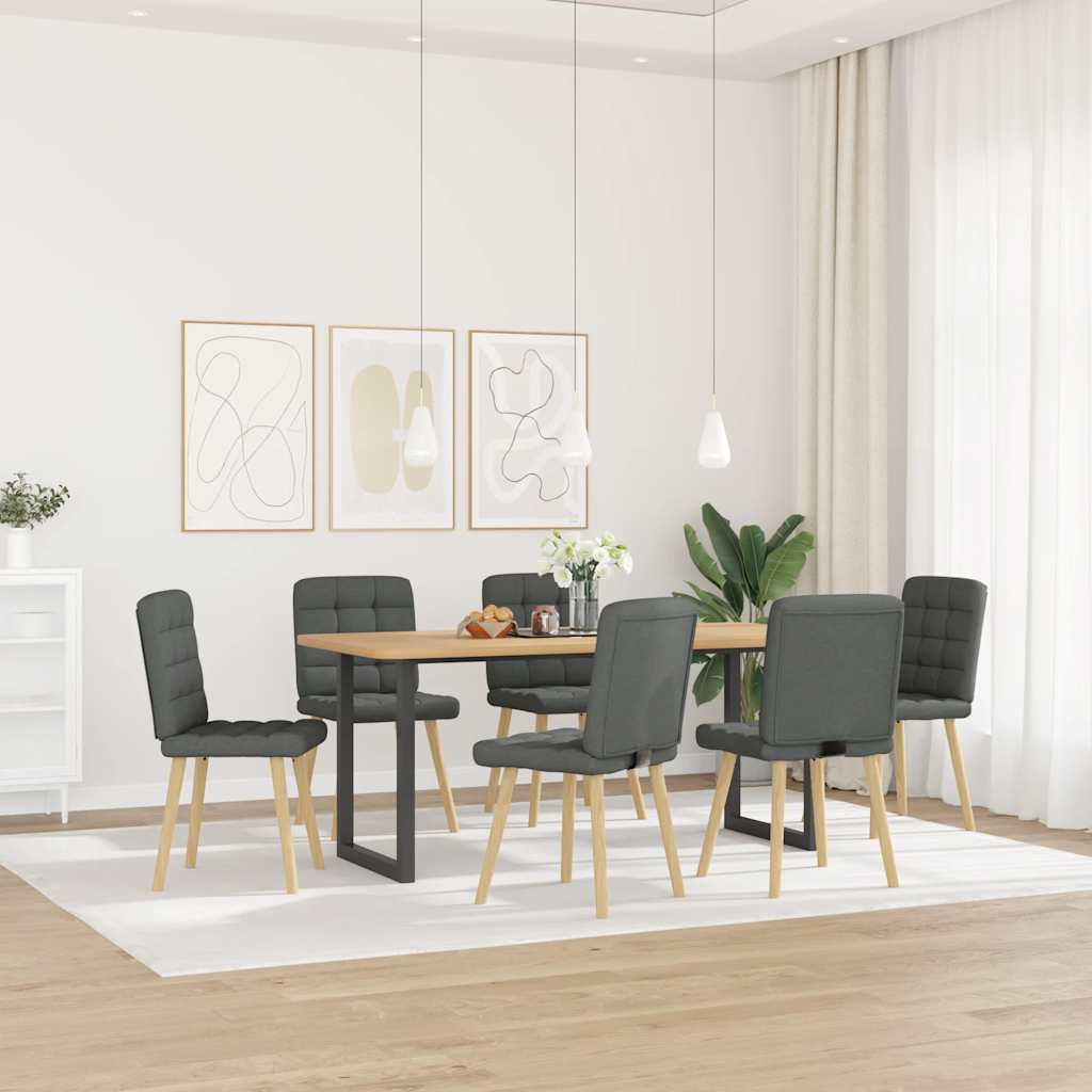 Eetkamerstoelen 6 st stof donkergrijs is nu te koop bij PeponiXL, paradijselijk wonen!