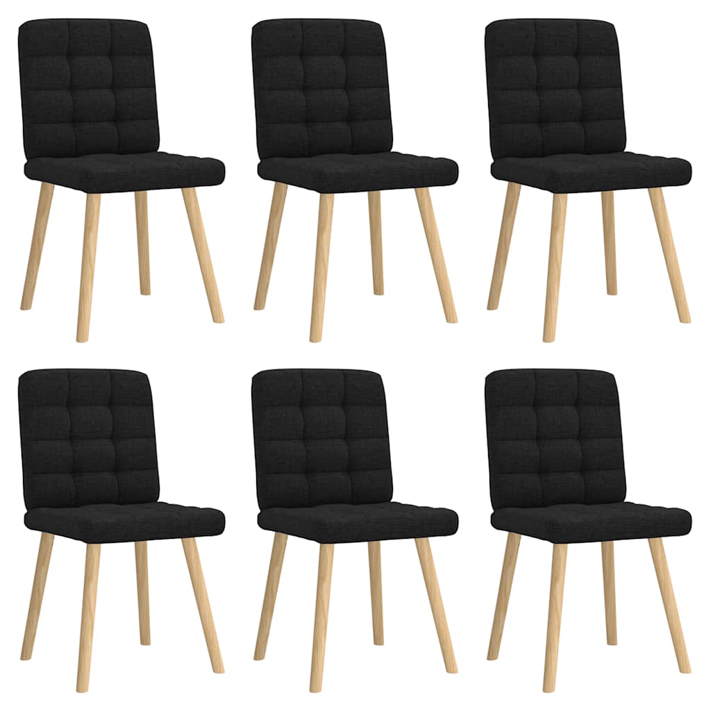 Eetkamerstoelen 6 st stof zwart is nu te koop bij PeponiXL, paradijselijk wonen!