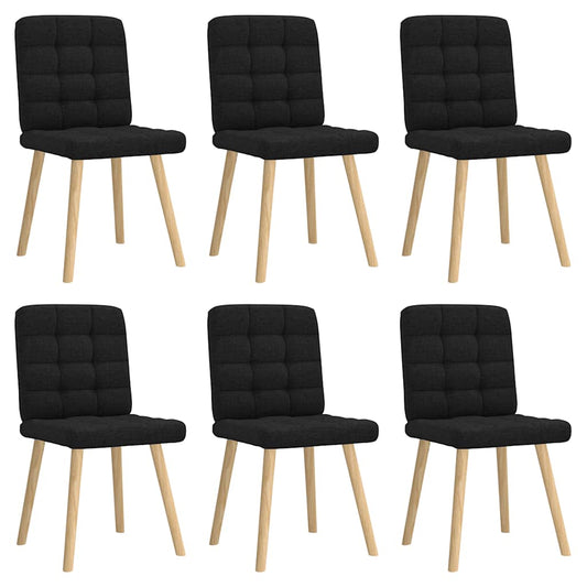 Eetkamerstoelen 6 st stof zwart is nu te koop bij PeponiXL, paradijselijk wonen!