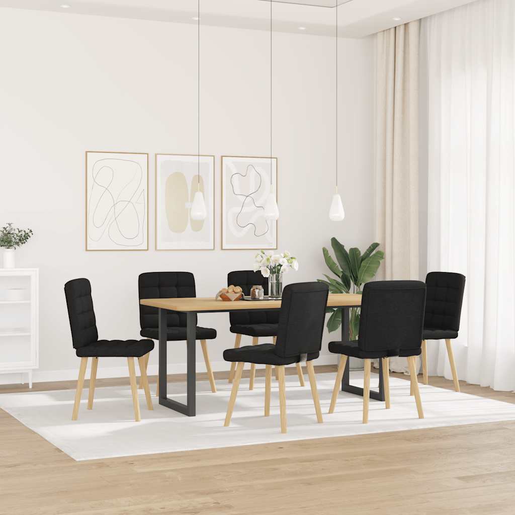 Eetkamerstoelen 6 st stof zwart is nu te koop bij PeponiXL, paradijselijk wonen!