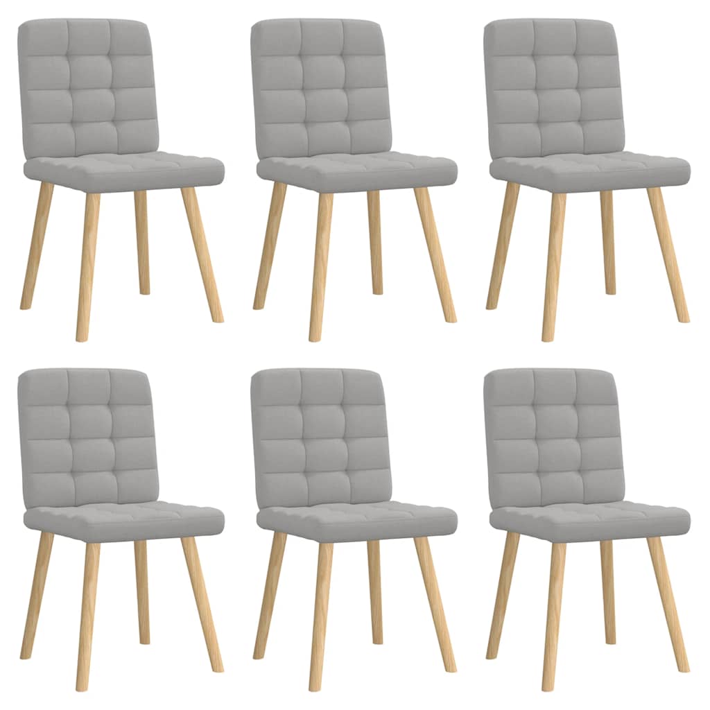 Eetkamerstoelen 6 st stof wolk grijs is nu te koop bij PeponiXL, paradijselijk wonen!
