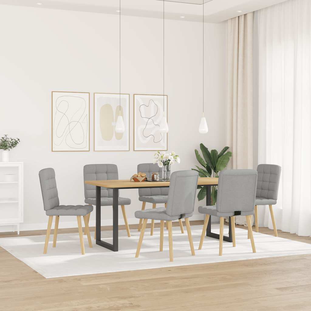 Eetkamerstoelen 6 st stof wolk grijs is nu te koop bij PeponiXL, paradijselijk wonen!