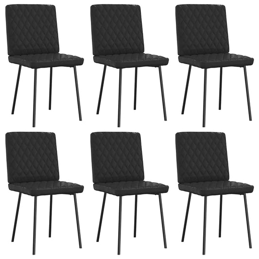 Eetkamerstoelen 6 st kunstleer zwart is nu te koop bij PeponiXL, paradijselijk wonen!