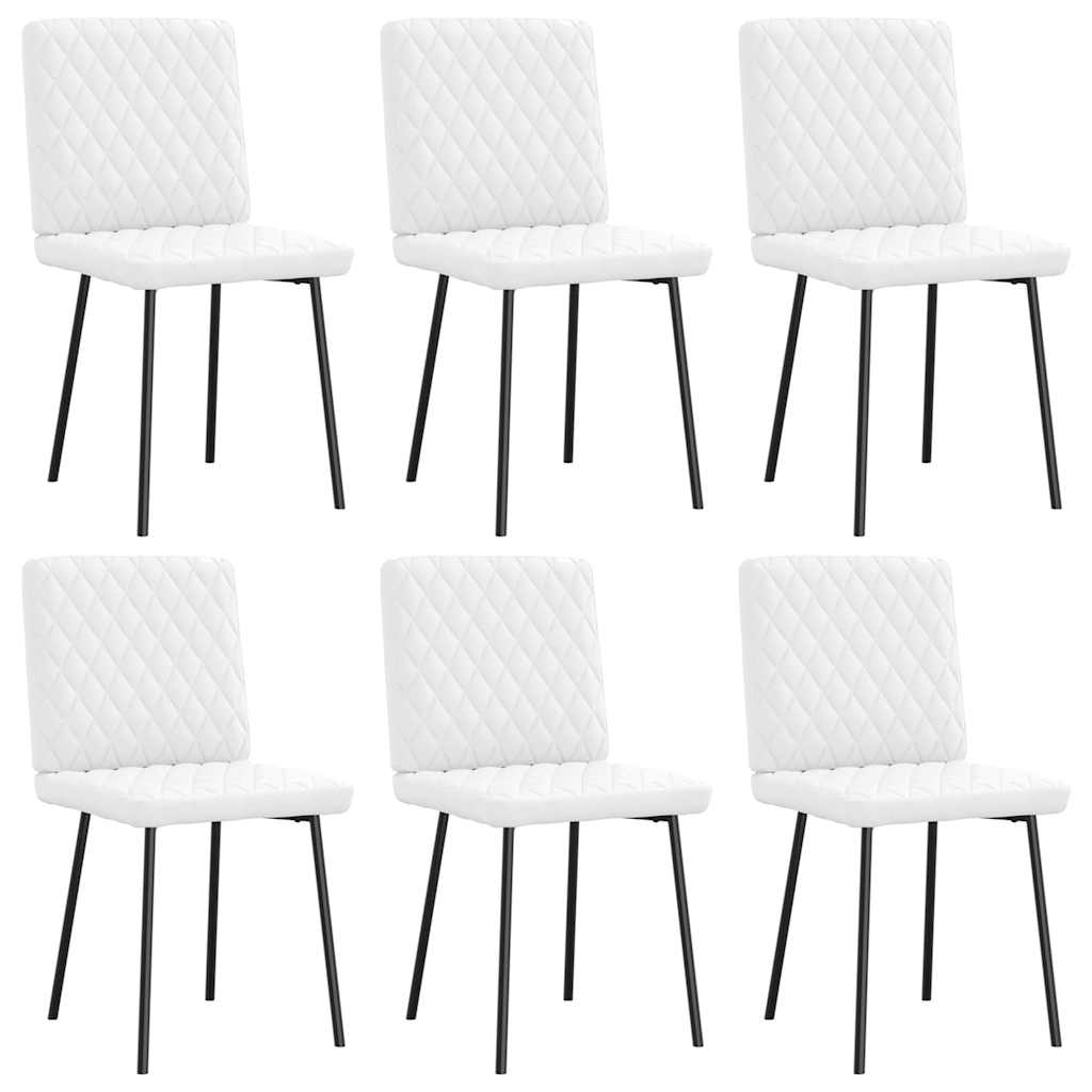 Eetkamerstoelen 6 st kunstleer wit is nu te koop bij PeponiXL, paradijselijk wonen!